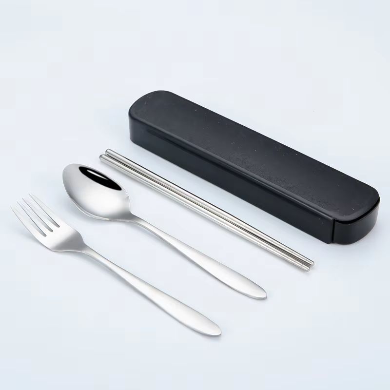 TravelMate 4Piece Stainless Steel Cutlery Set  Portable Spoon Fork Knife  Chopsticks With Storage C 6