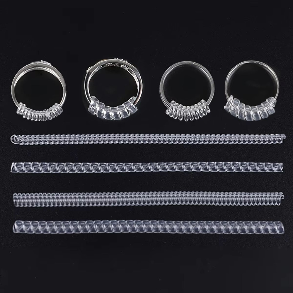 ClearFit Silicone Ring Size Adjuster  4Piece Transparent Ring Resizer Set For Loose Rings 3