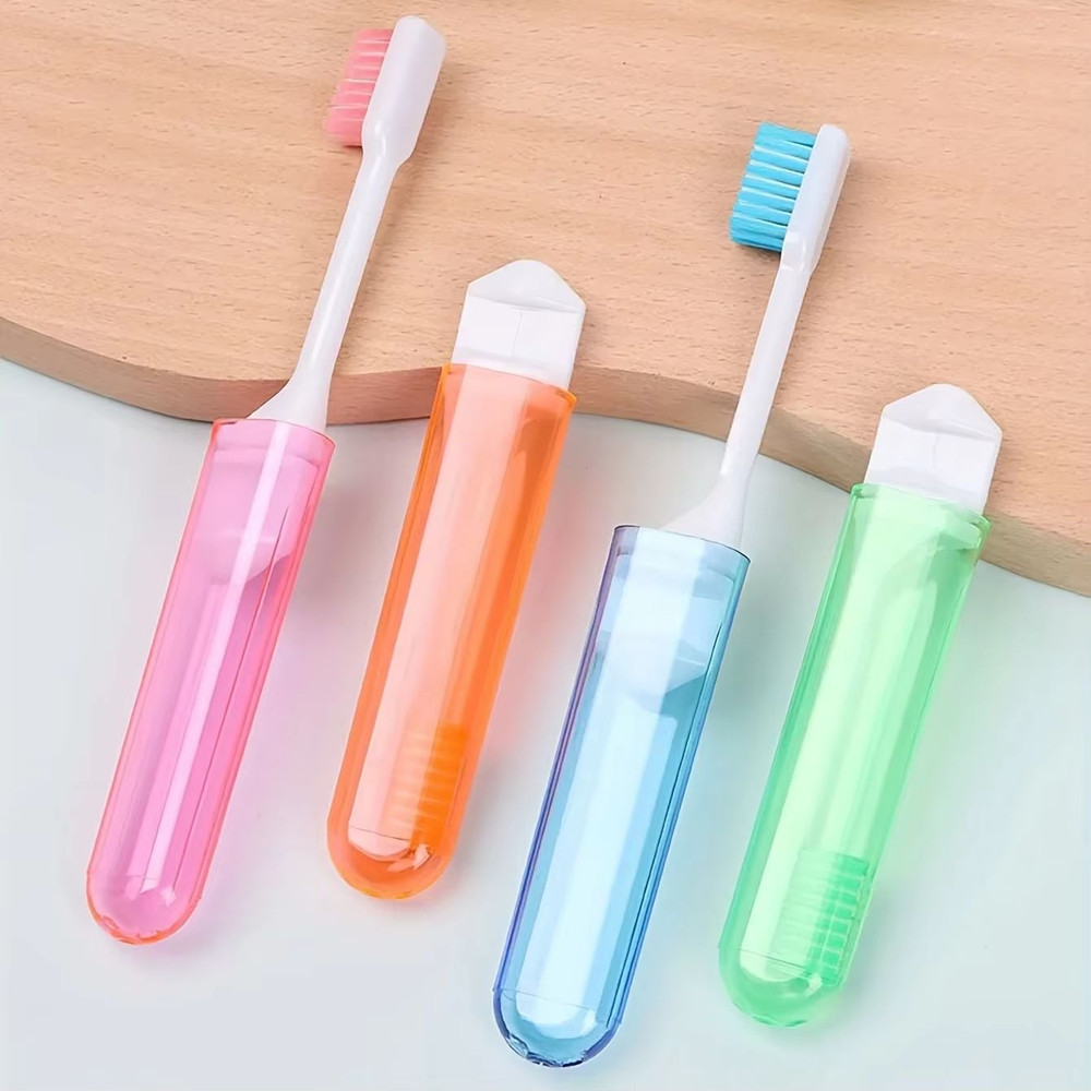 Portable Folding Travel Toothbrush Set  10pcs UltraSoft Bristle Toothbrushes For Camping Hiking  Ev 0