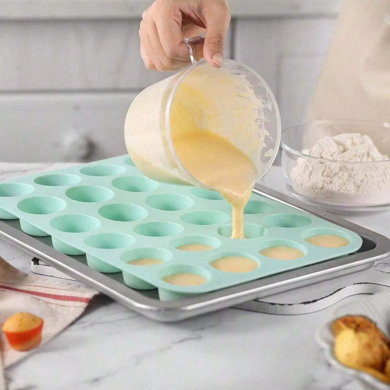 NonStick 24Cup Silicone Baking Mold  MultiPurpose Cookie Cake And Candy Tray For Home Bakers 1