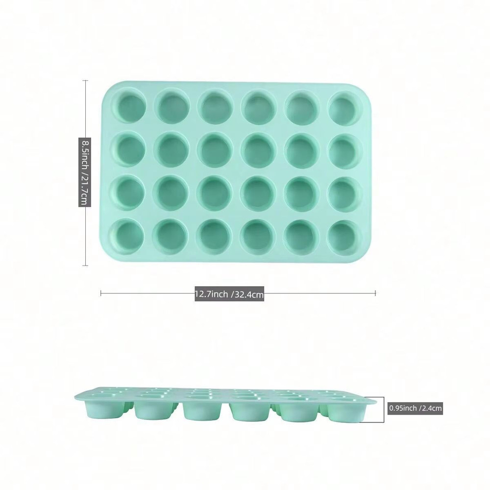 NonStick 24Cup Silicone Baking Mold  MultiPurpose Cookie Cake And Candy Tray For Home Bakers 5