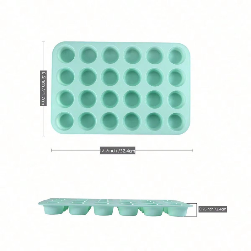 NonStick 24Cup Silicone Baking Mold  MultiPurpose Cookie Cake And Candy Tray For Home Bakers 5