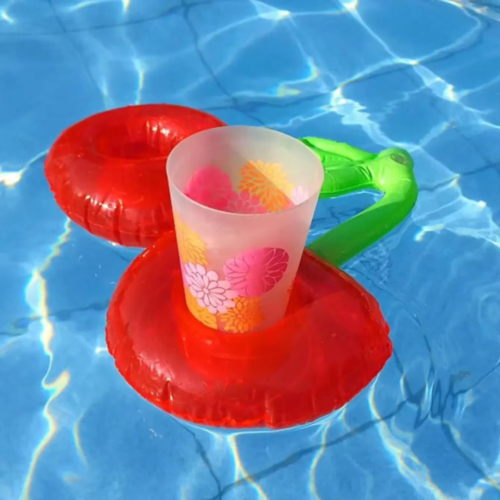 Inflatable Cherry Drink Holder  Fun Floating Pool Cup Holder For Drinks Perfect Pool Party Accessor 1