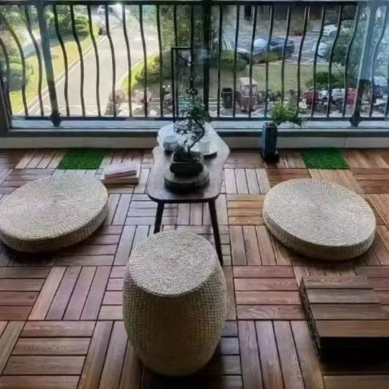 Carbonized Outdoor Wood Flooring  Waterproof Splicing Decking For Balconies  Courtyards 4