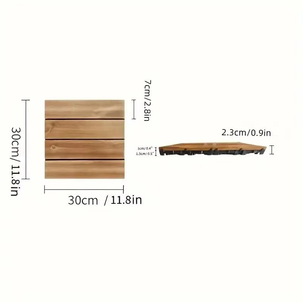 Carbonized Outdoor Wood Flooring  Waterproof Splicing Decking For Balconies  Courtyards 8