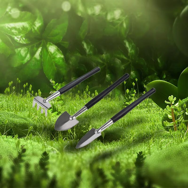 Aluminum Garden Tool Set  3pc Mini Shovel  Rake For Succulents  Loose Soil 1