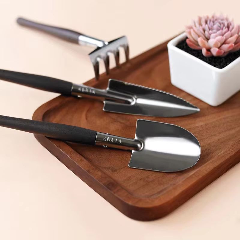Aluminum Garden Tool Set  3pc Mini Shovel  Rake For Succulents  Loose Soil 3