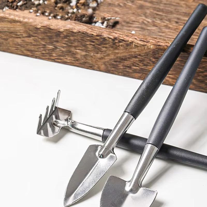 Aluminum Garden Tool Set  3pc Mini Shovel  Rake For Succulents  Loose Soil 5