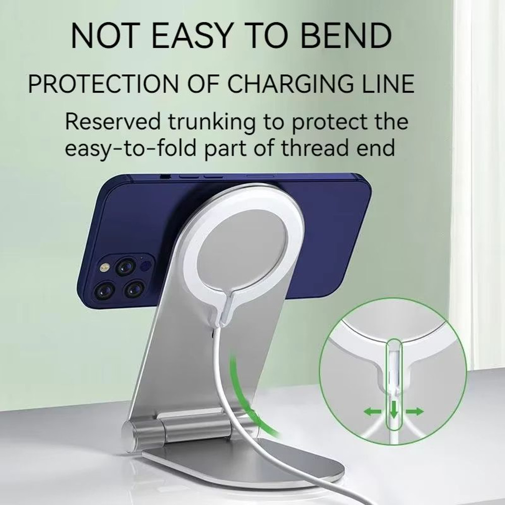 Folding Wireless Charger Stand  Aluminum Alloy Magnetic Holder For MagSafe Devices 4