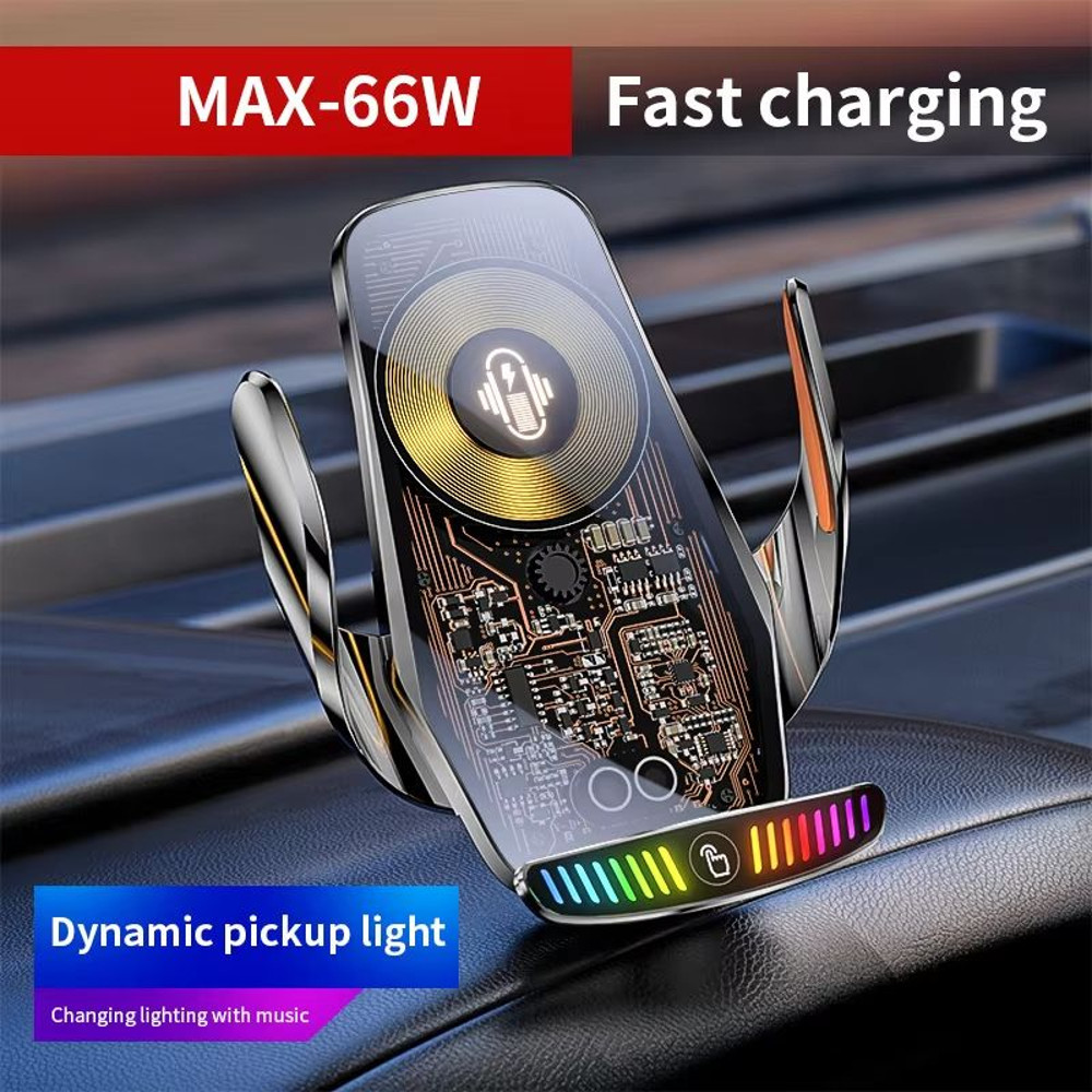 66W Magnetic Car Phone Holder With 15W Wireless Fast Charger  AutoClamping Air Vent Mount For IPhon 2