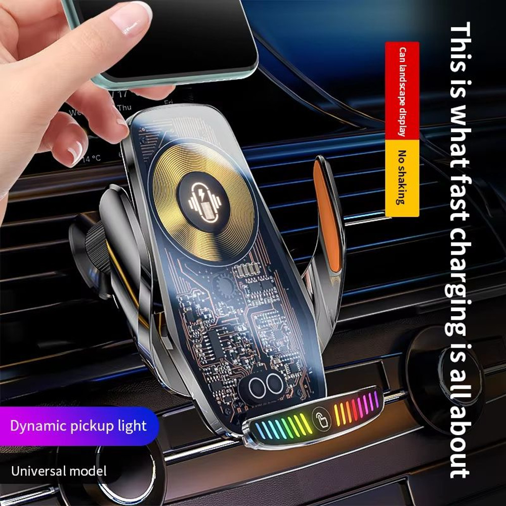 66W Magnetic Car Phone Holder With 15W Wireless Fast Charger  AutoClamping Air Vent Mount For IPhon 3