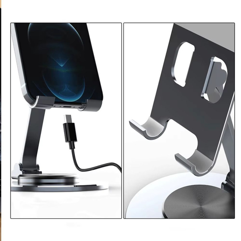 360 Rotate Metal Desk Mobile Phone Holder  Adjustable Stand For IPhone Xiaomi IPad And Tablets 5