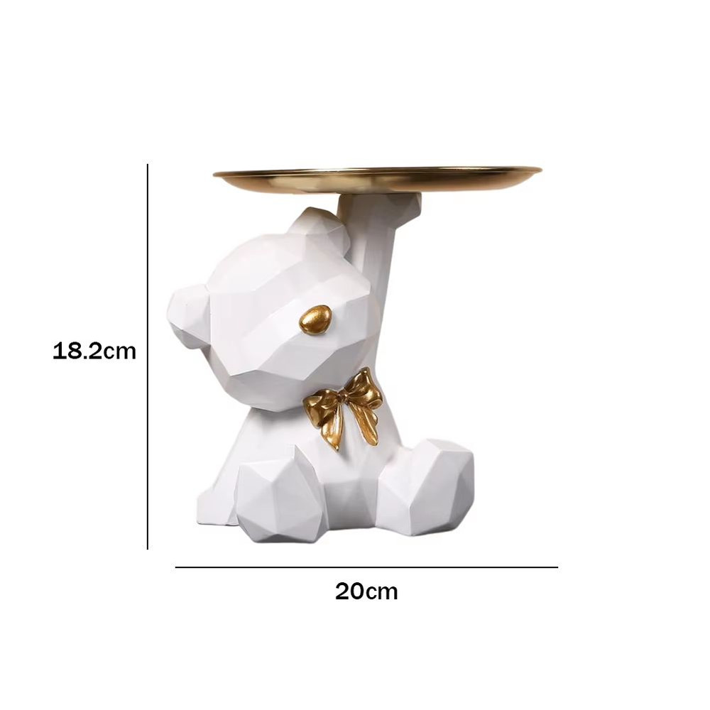 Entryway Key Storage Ornament  Bear Tray Key Holder Figurine For Home And Coffee Shop Decoration 9