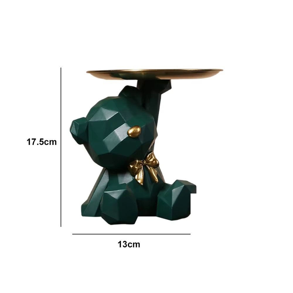 Entryway Key Storage Ornament  Bear Tray Key Holder Figurine For Home And Coffee Shop Decoration 10