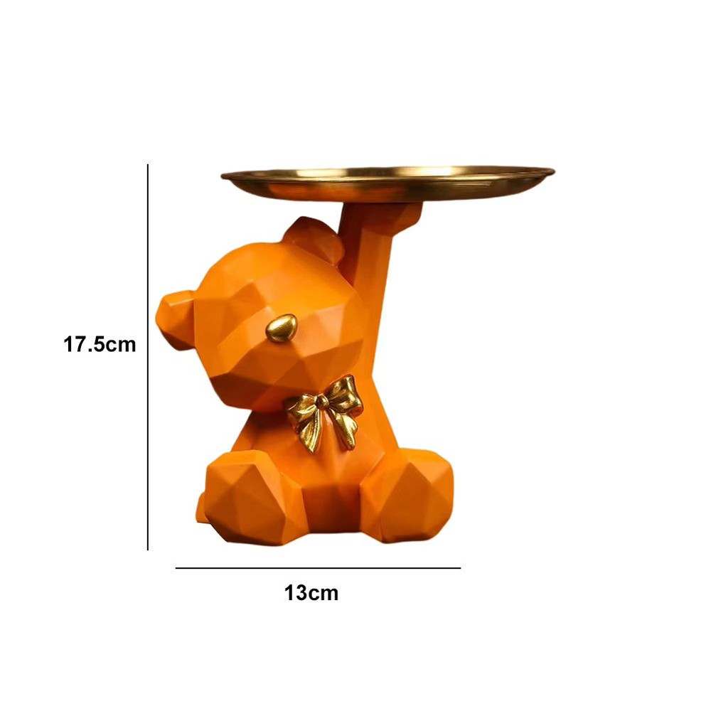 Entryway Key Storage Ornament  Bear Tray Key Holder Figurine For Home And Coffee Shop Decoration 11