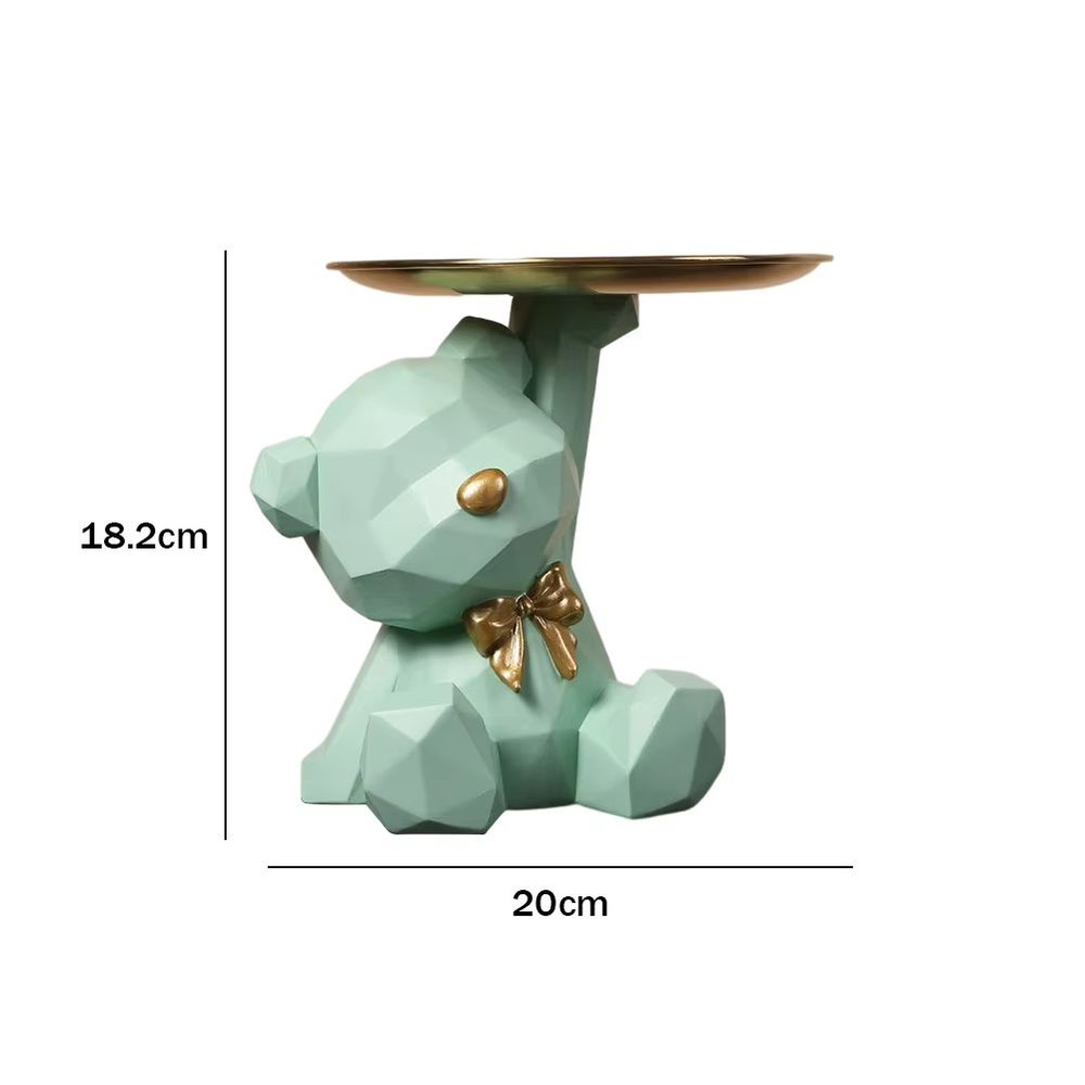 Entryway Key Storage Ornament  Bear Tray Key Holder Figurine For Home And Coffee Shop Decoration 6