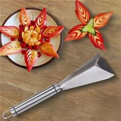 stainless steel triangle fruit carving knife – non-slip vegetable cutter for fruit platter decoration