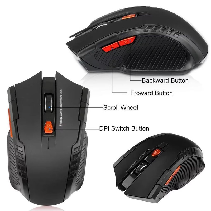 24G Wireless Gaming Mouse With 1600DPI  6 Buttons Optical Mouse For PC  Laptop 3
