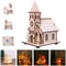 LED Light Wooden House Christmas Tree Decoration DIY Festival Wooden House For Home Window Decor 0