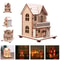 LED Light Wooden House Christmas Tree Decoration DIY Festival Wooden House For Home Window Decor 1