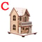 LED Light Wooden House Christmas Tree Decoration DIY Festival Wooden House For Home Window Decor 6