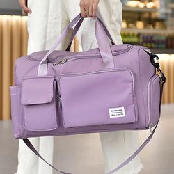 unixinu large capacity carry-on travel bag with shoe compartment – versatile weekender & overnight duffle for women