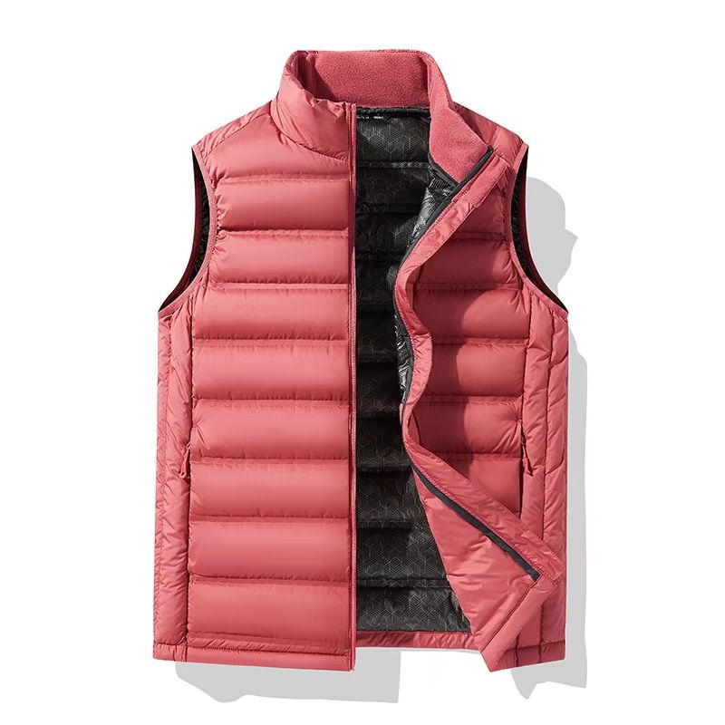 90 White Duck Down Winter Couple Vest Sleeveless Puffer Jacket With Graphene Liner And Stand Colla 9