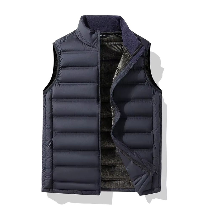 90 White Duck Down Winter Couple Vest Sleeveless Puffer Jacket With Graphene Liner And Stand Colla 10
