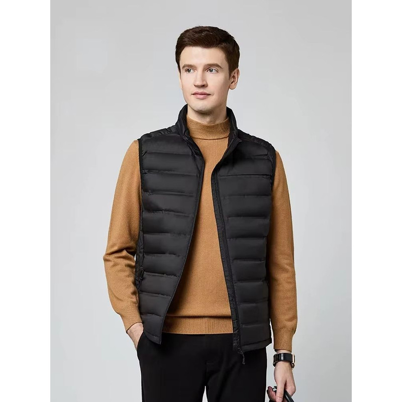 90 White Duck Down Winter Couple Vest Sleeveless Puffer Jacket With Graphene Liner And Stand Colla 1