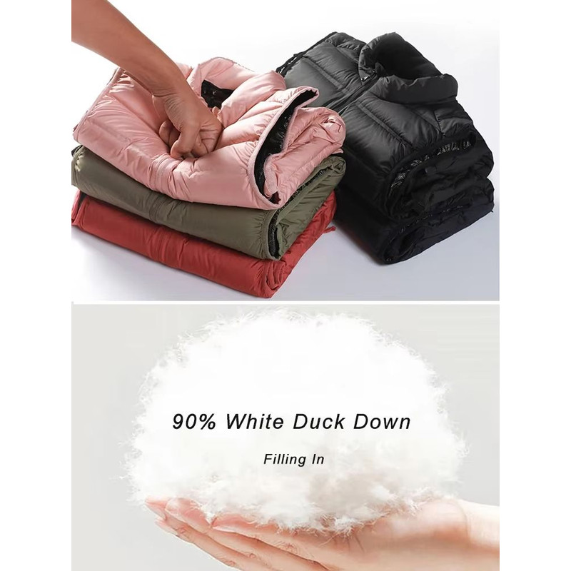 90 White Duck Down Winter Couple Vest Sleeveless Puffer Jacket With Graphene Liner And Stand Colla 2