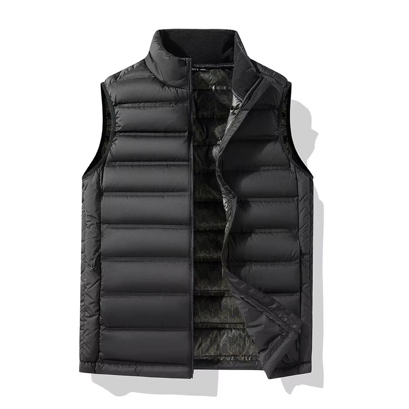 90 White Duck Down Winter Couple Vest Sleeveless Puffer Jacket With Graphene Liner And Stand Colla 6