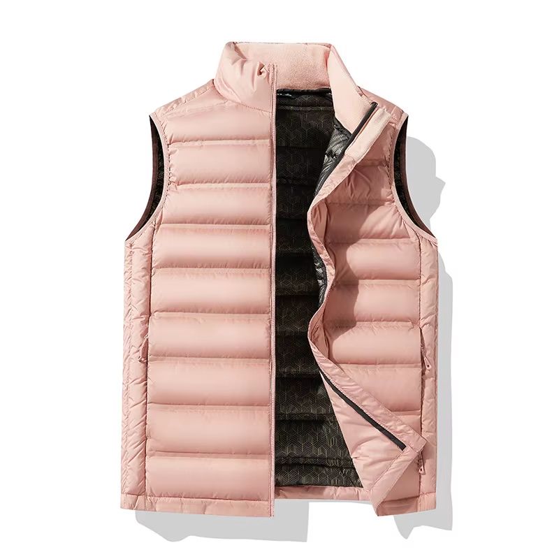 90 White Duck Down Winter Couple Vest Sleeveless Puffer Jacket With Graphene Liner And Stand Colla 8
