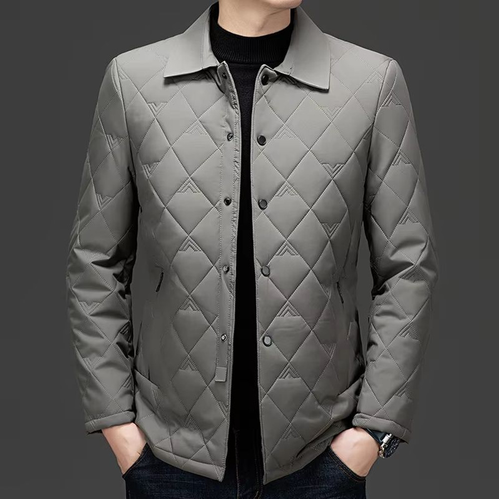 Top Grade Mens Diamond Quilted Bubble Coat Winter Parka Jacket With TurnDown Collar For Warmth And 2