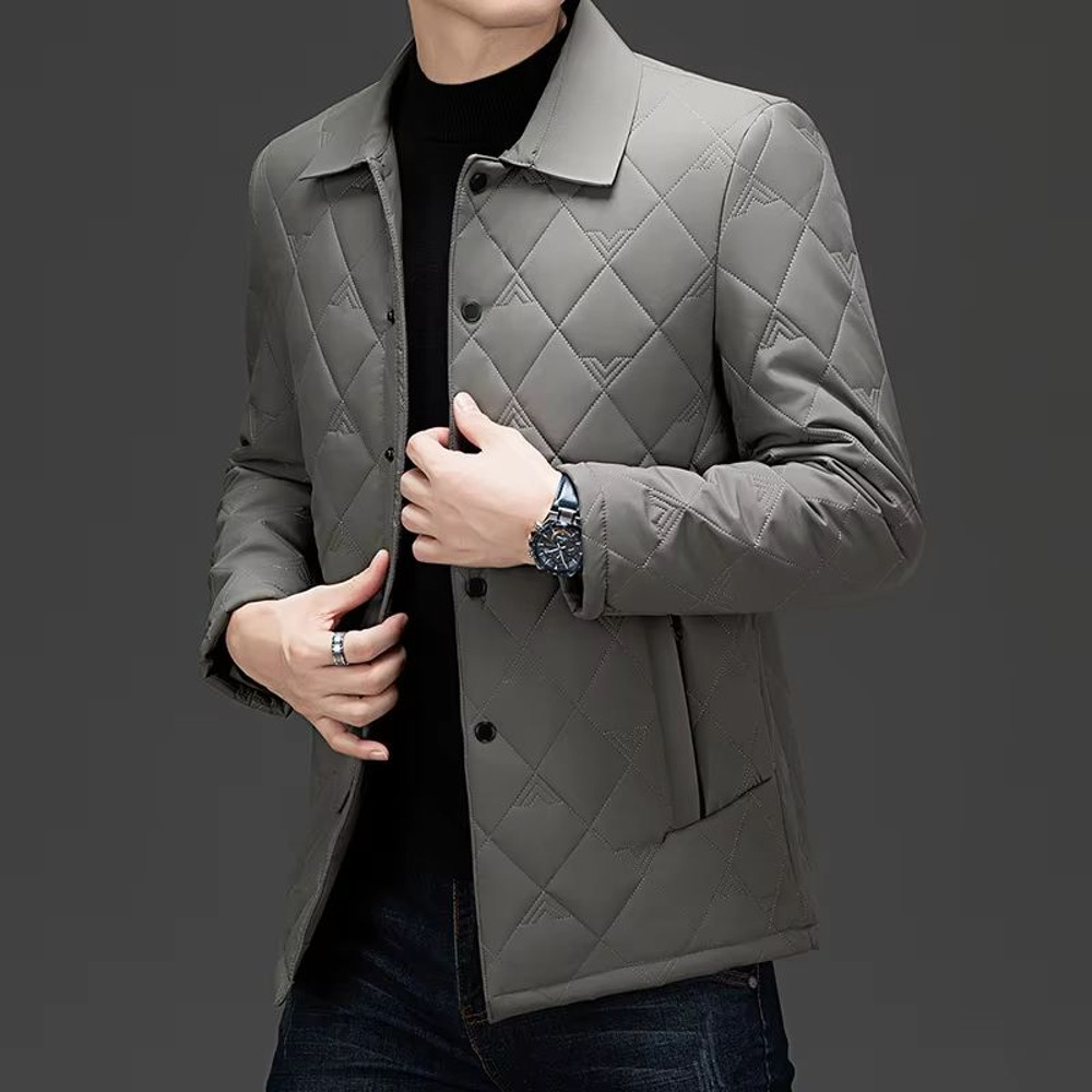 Top Grade Mens Diamond Quilted Bubble Coat Winter Parka Jacket With TurnDown Collar For Warmth And 3
