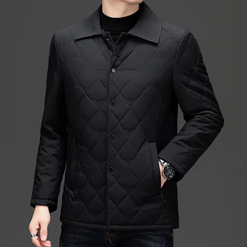 Top Grade Mens Diamond Quilted Bubble Coat Winter Parka Jacket With TurnDown Collar For Warmth And 5