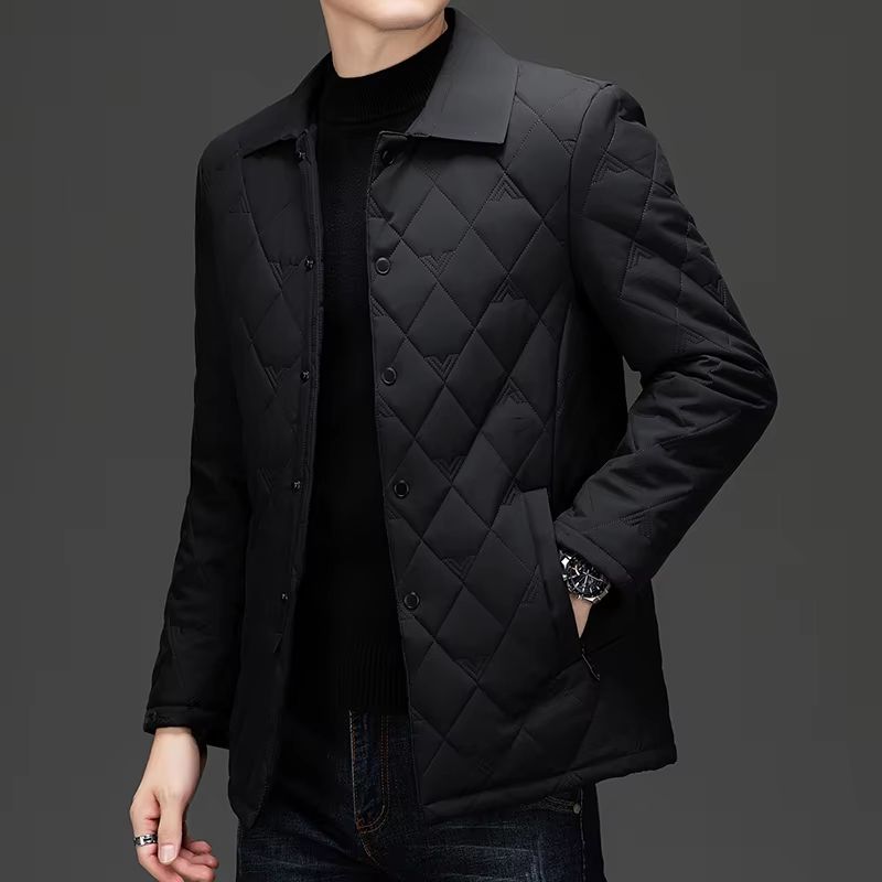 Top Grade Mens Diamond Quilted Bubble Coat Winter Parka Jacket With TurnDown Collar For Warmth And 7