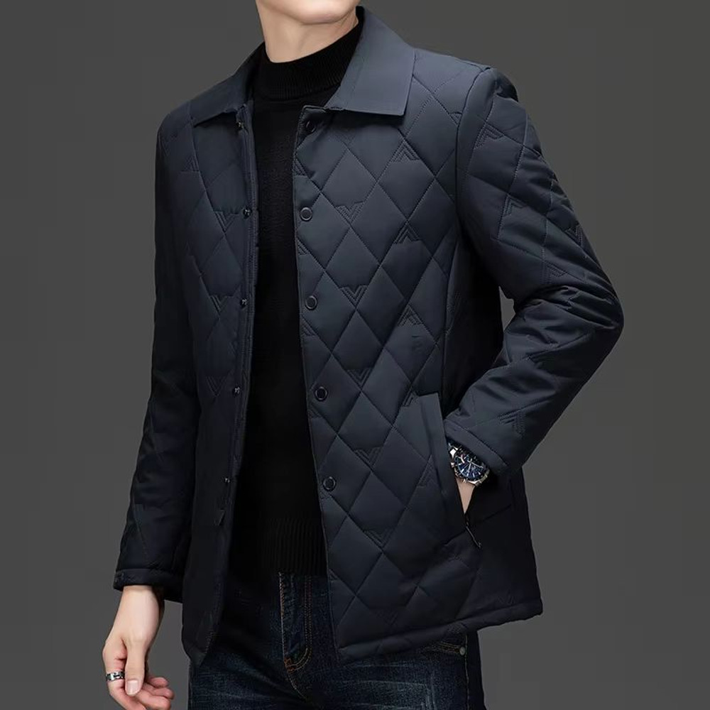 Top Grade Mens Diamond Quilted Bubble Coat Winter Parka Jacket With TurnDown Collar For Warmth And 8