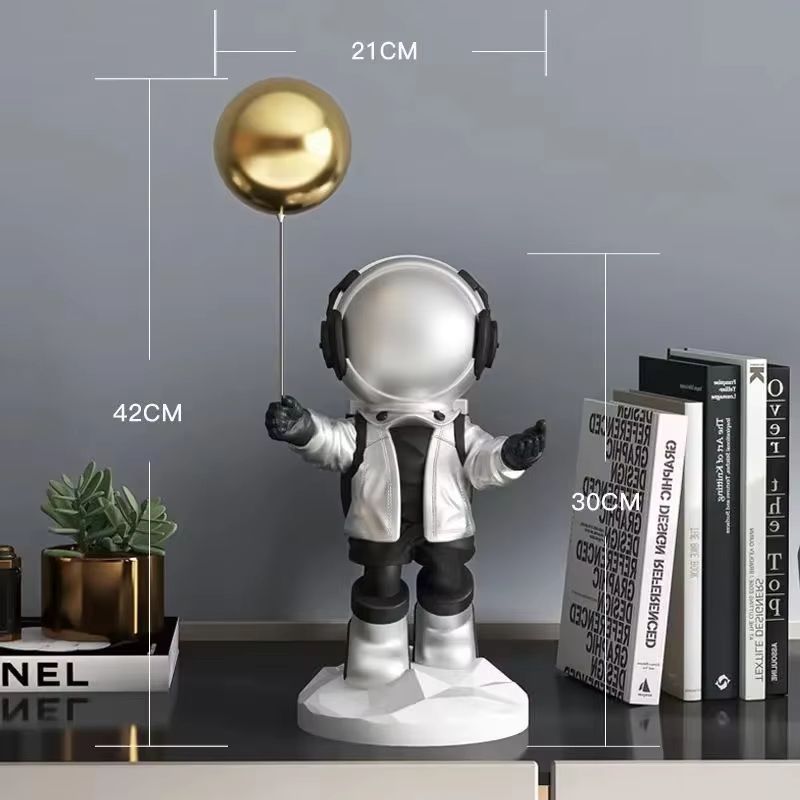 Balloon Astronaut Resin Ornament  Unique Home Decor Craft For Desk Bookcase Or Office Decoration 3