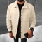 Mens Warm Brushed Jacket With Lapel ButtonDown Casual Coat Autumn And Winter Business Casual With 8