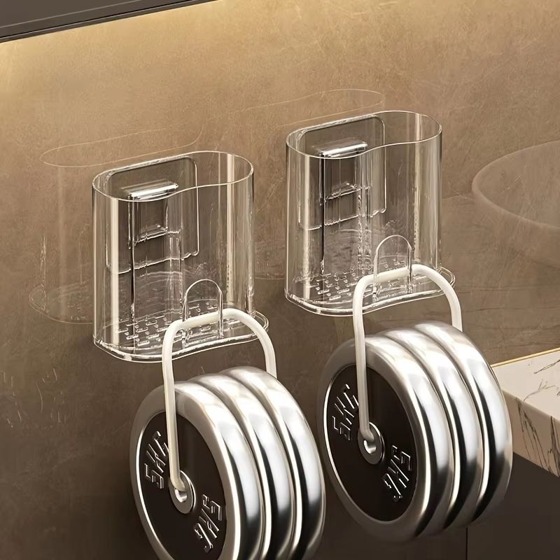 2PCS Set Toothbrush Holder With Mouthwash Cup  WallMounted Bathroom Storage Rack 5