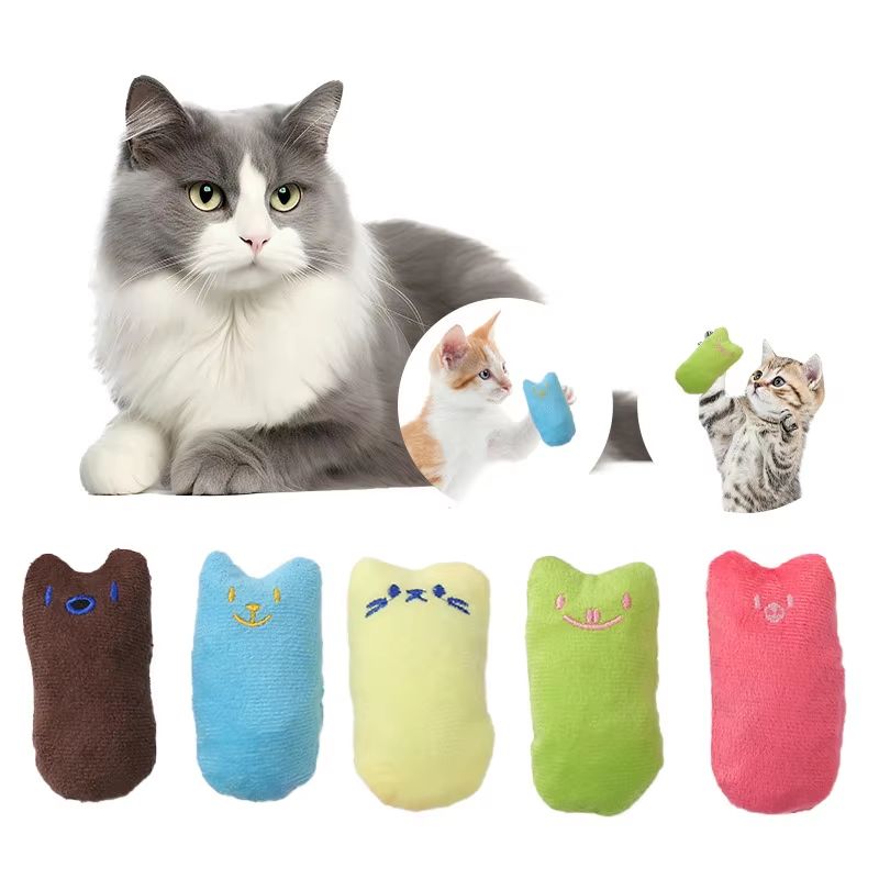 Interactive Plush Cat Toy  Funny Squeaky Catnip Chewing Toy For Kittens 0