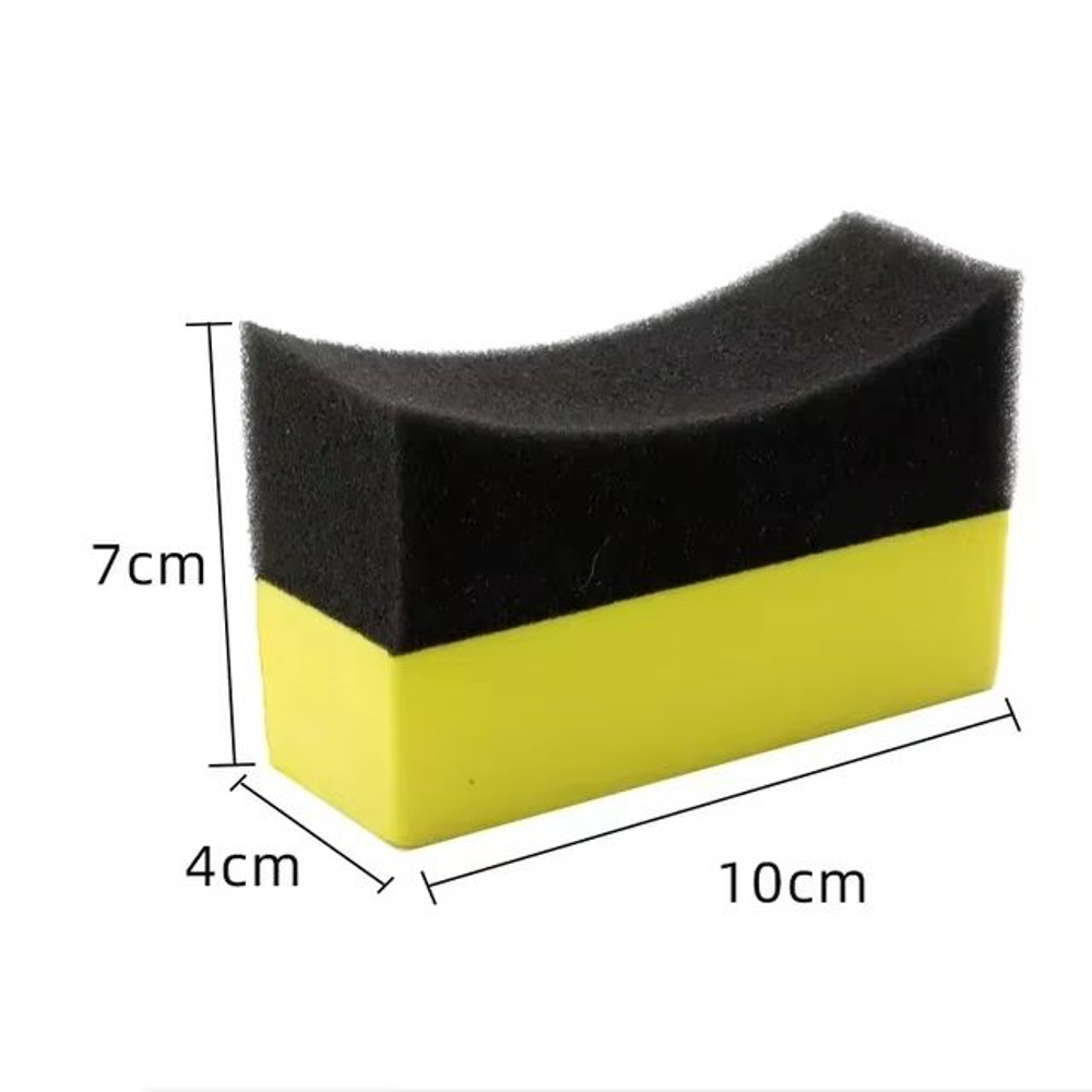Car Wheel Polishing  Waxing Sponge Applicator  Curved Tire Brush With Cover For Perfect Tire Clean  6
