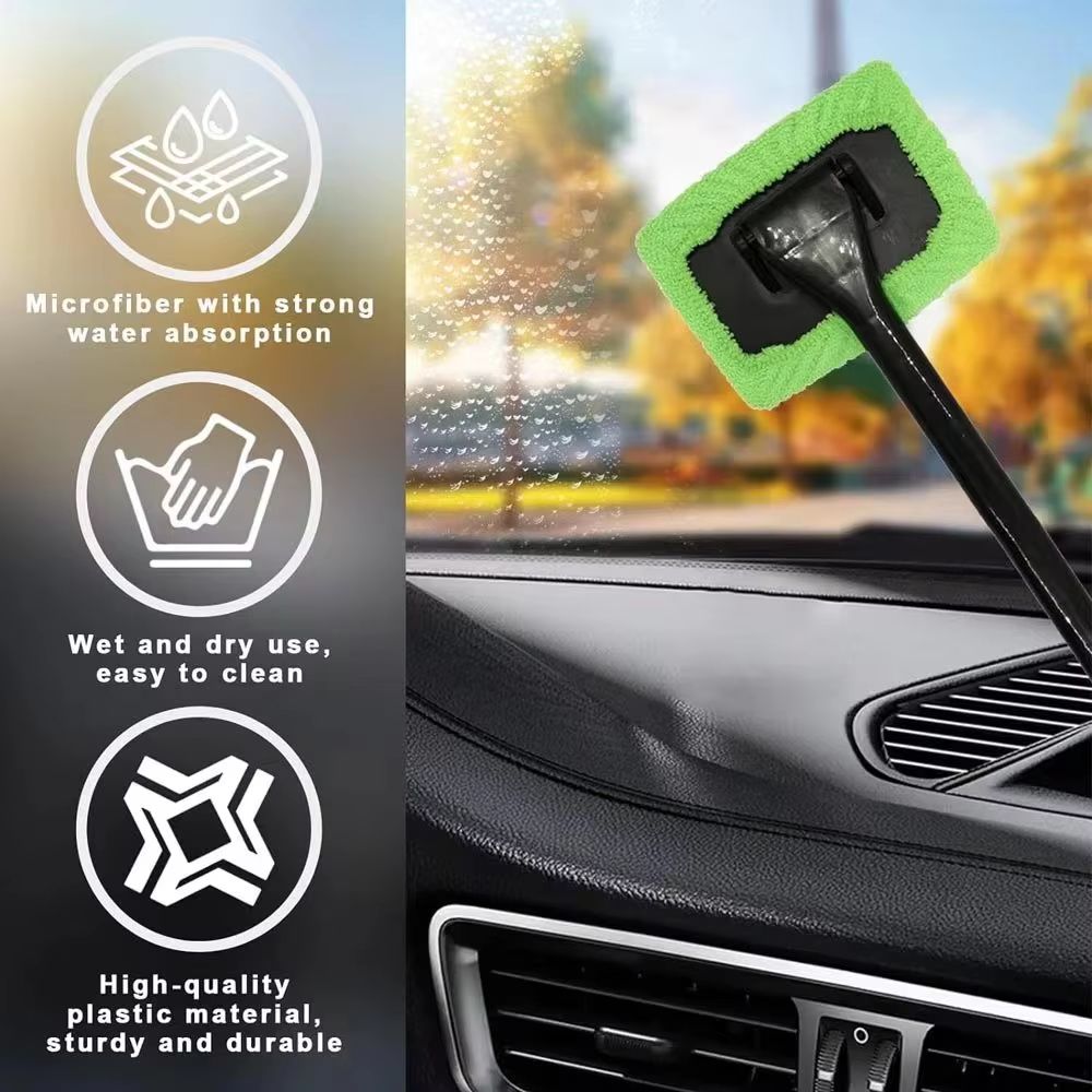 BenefitDrive LongReach Car Window Cleaner Tool  Windshield Cleaning Kit  Auto Glass Wiper Brush Wit 1