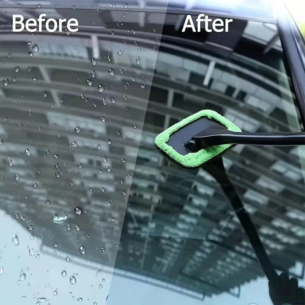 BenefitDrive LongReach Car Window Cleaner Tool  Windshield Cleaning Kit  Auto Glass Wiper Brush Wit 2