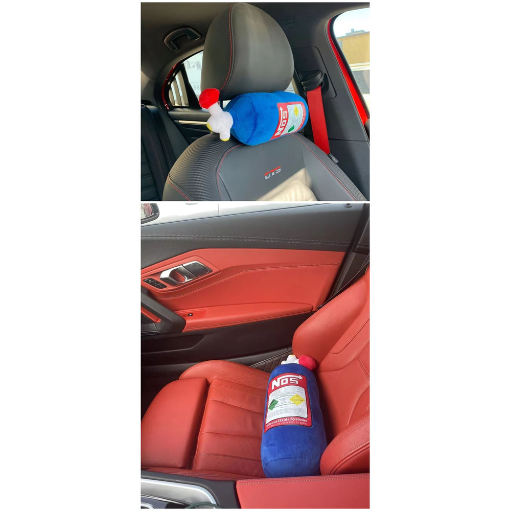 SpeedStyle NOS Bottle Plush Cushion  JDM Car Decor Neck  Back Headrest Pillow 4
