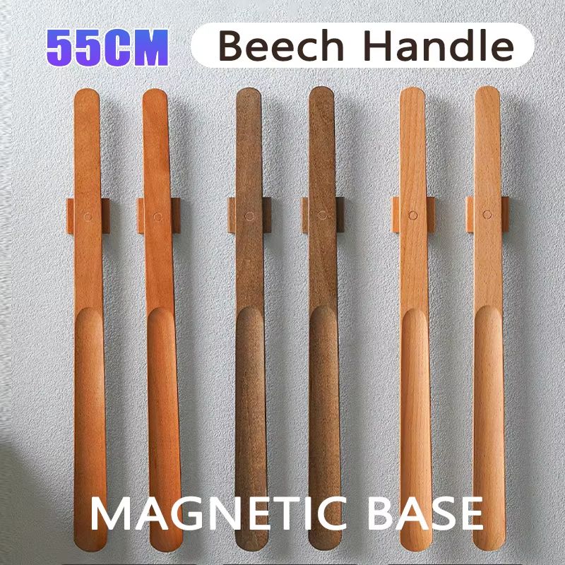 ElegantReach 55 Cm Wooden LongHandle Magnetic Shoehorn  Premium WallMount Shoe Spoon For Effortless 0