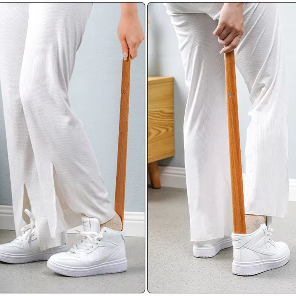 ElegantReach 55 Cm Wooden LongHandle Magnetic Shoehorn  Premium WallMount Shoe Spoon For Effortless 1