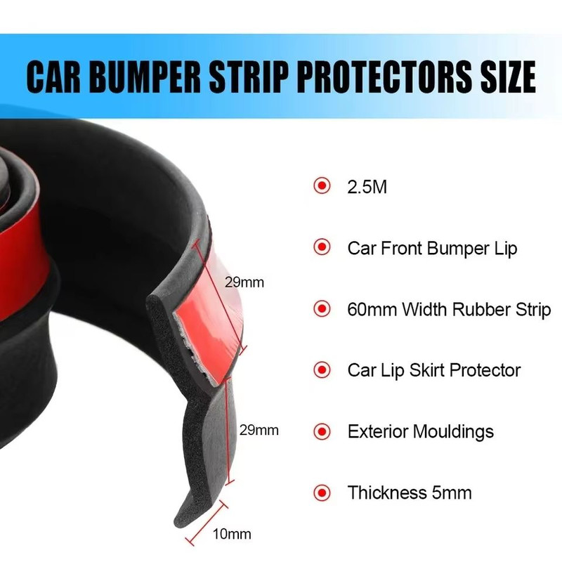 DriveGuard 25 M Universal Car Lip Skirt Protector  60 Mm Wide Rubber Strip For Front  Side Bumper G 2