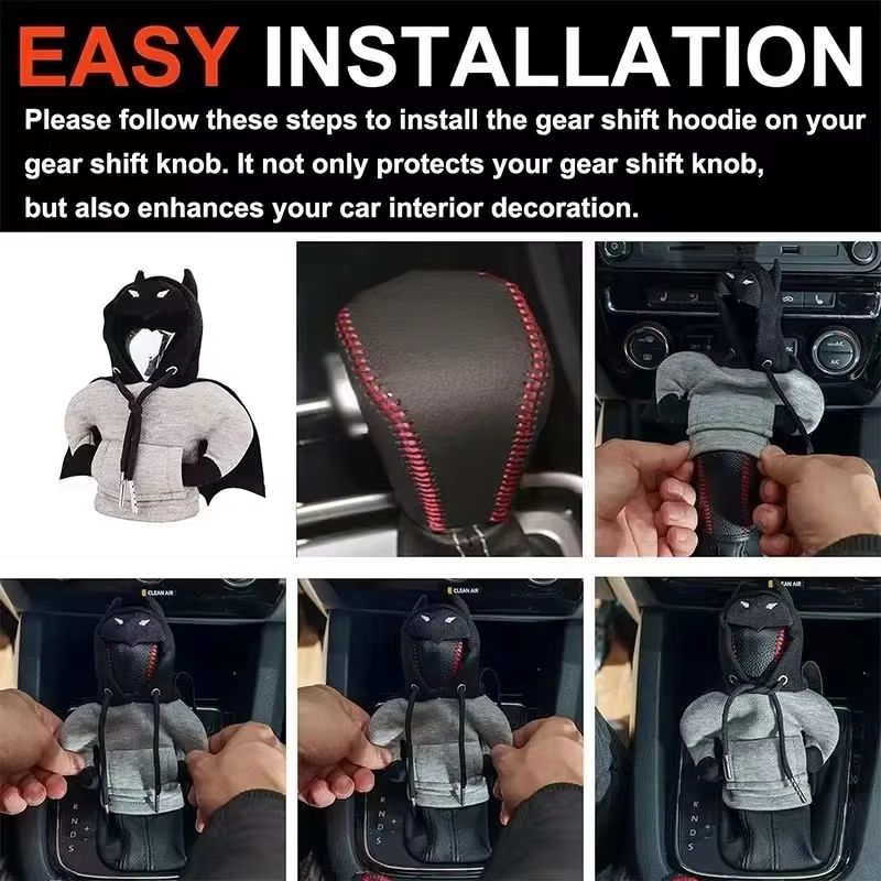 CozyShift Universal Gear Knob Hoodie Cover Car Gear Shift Knob Cover Sweatshirt 3