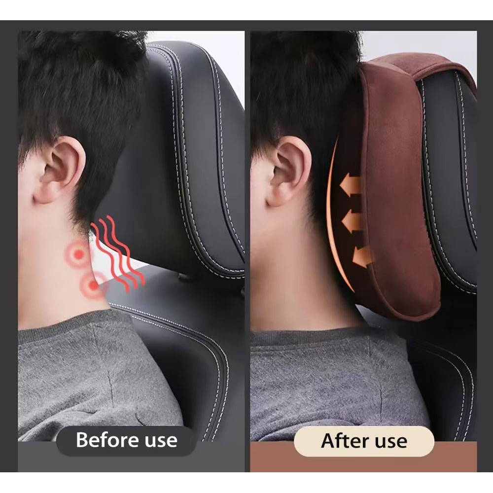 Suede MemoryFoam Car Headrest Pillow  Neck Support Cushion 1